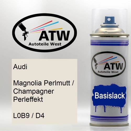 Audi, Magnolia Perlmutt / Champagner Perleffekt, L0B9 / D4: 400ml Sprühdose, von ATW Autoteile West.